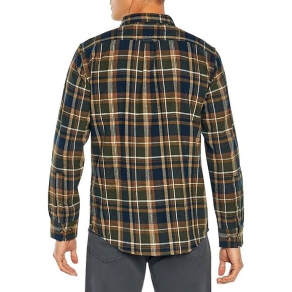 EDDIE BAUER Men's Bristol Flannel Plaid Long Sleeve Shirt Size L In Rosin Loden - Picture 2 of 10